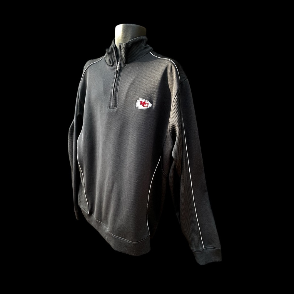 Chiefs Black Quarter Zip pullover Cutter & Buck CB Dry Tec KC men's size XXL